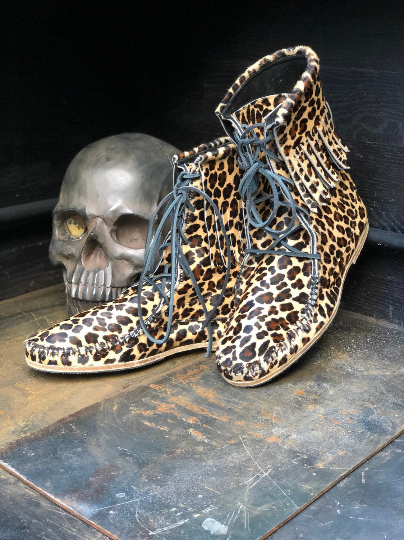 Mens leopard print shop boots